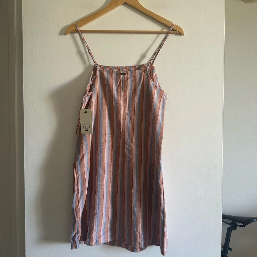 NWT Billabong Striped Beach Classic Front Pocket Mini Dress size Small - Picture 6 of 10